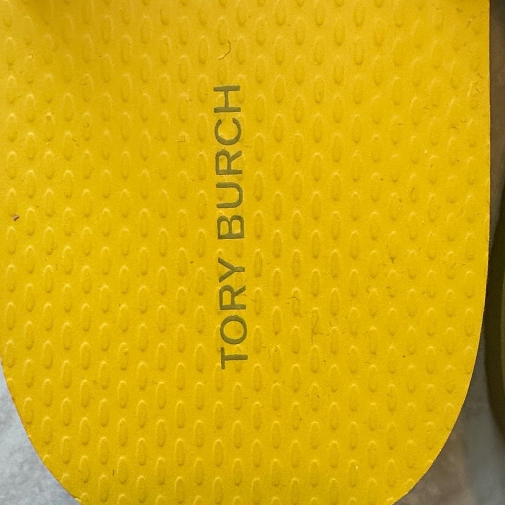 NWT Tory Burch platform Yellow and green flip flops - sz 8 - Picture 2 of 4